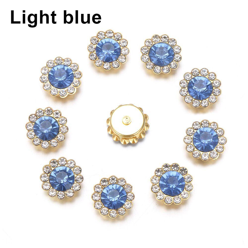Apparel Sewing Sparkling Flower-shaped Clothes Decoration Rhinestone Buttons Crystal Glass Stone