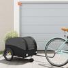 VidaXL Bicycle Trailer, Transport Cart with Safety Flag, Bicycle Stroller with Wheels and Hitch, 94150