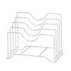 Chopping Board Storage Rack Iron 4 Slots Integrated Pot Lid Holder for Kitchen Countertop White