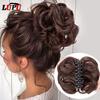 Synthetic Women's Hair Bun Bands Short Curly Chignon Hairpins Claw In Hairpieces for Fake False Hair Scrunchy Black Brown