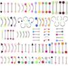 105Pcs Bulk Lots Body Piercing Eyebrow Jewelry Belly Tongue Bar Ring