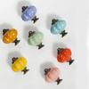 Simple Single Hole Ceramic Pumpkin Handle European Style Vintage Door Pull Handles Round Drawer Knobs Dresser
