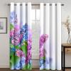 Blue Curtains for Living Room Luxury Butterfly Blackout Window Curtain for Bedroom Semi-Shading 2 Pieces Set Room Cortina Custom