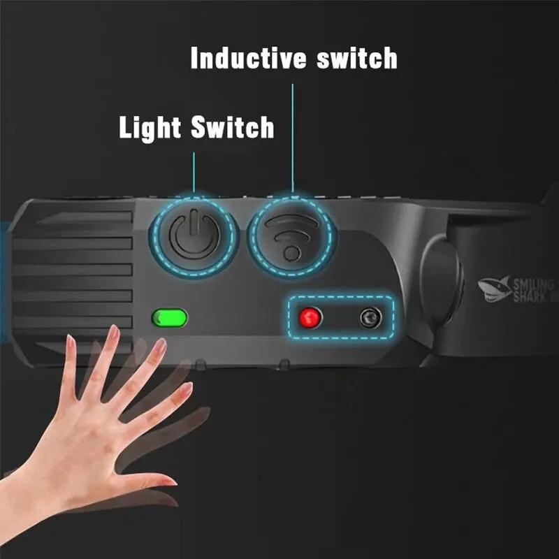 New Wave Sensing COB Headlight Outdoor Cycling Light USB Charging Night Running Light LED Strong Headlight