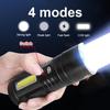 2024 New White Laser Flashlight Built-in Battery Rechargeable Torch Waterproof Outdoor Light Camping Lantern