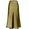 Elegant Temperament, High-quality Acetate Satin Elastic High-waist Split Mid-length Skirt