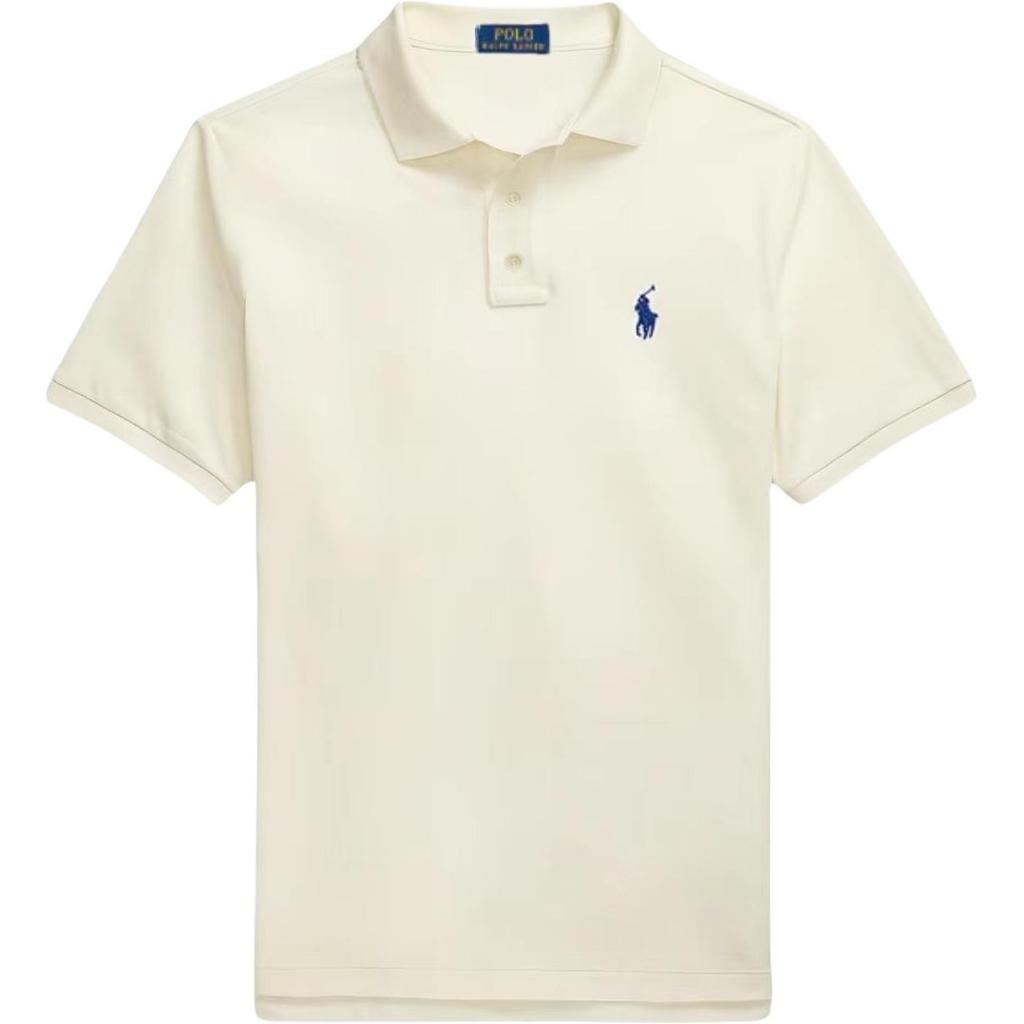 Polo Ralph Lauren Solid Color Logo Embroidered Short Sleeve Polo Shirt Men Tops Off-White 710671764-073