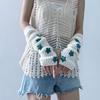 Y2k Star Knitted Gloves Gothic Fingerless Gloves Soft Arm Warmers  Streetwear