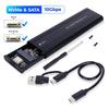 NVME Pcie M.2 Solid State Drive External Enclosure 2230/2242/2260/2280 M.2 To USB C 10Gbps SSD Aluminum Case Type A+C for M/M+B Key