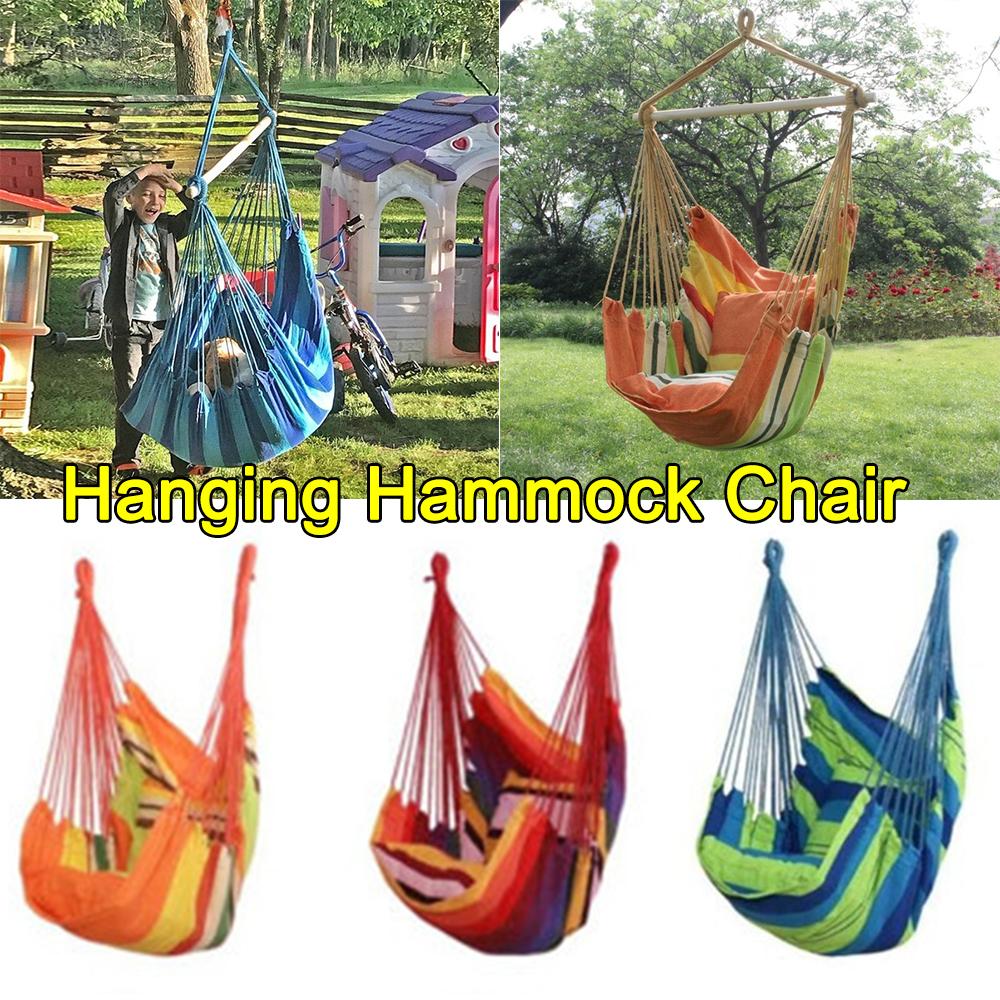 Colorful Outdoor Bedroom 120KG Camping Rope Bed Fabric Garden Hanging Hammock Hammock Swings Hammock Chair Swing Seat