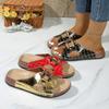 Fashion Women Slippers Metal Decoration Wedge Sandals Plus Size Fashion Platform Slippers Summer Non Slip Thick Sole Shoes Slides Women