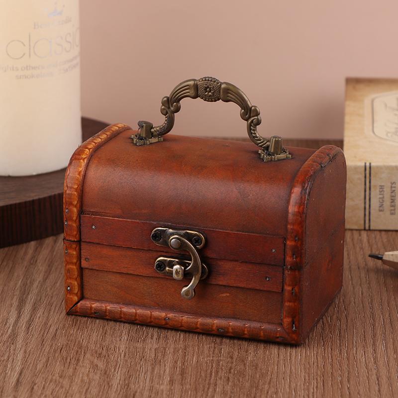 Ретро-деревянная шкатулка для хранения ожерелий, сережек, ювелирных изделий, запирающаяся паролем, коробка для хранения ключей, открывающаяся с помощью ключа, деревянная зелено-коричневая коробка с замком