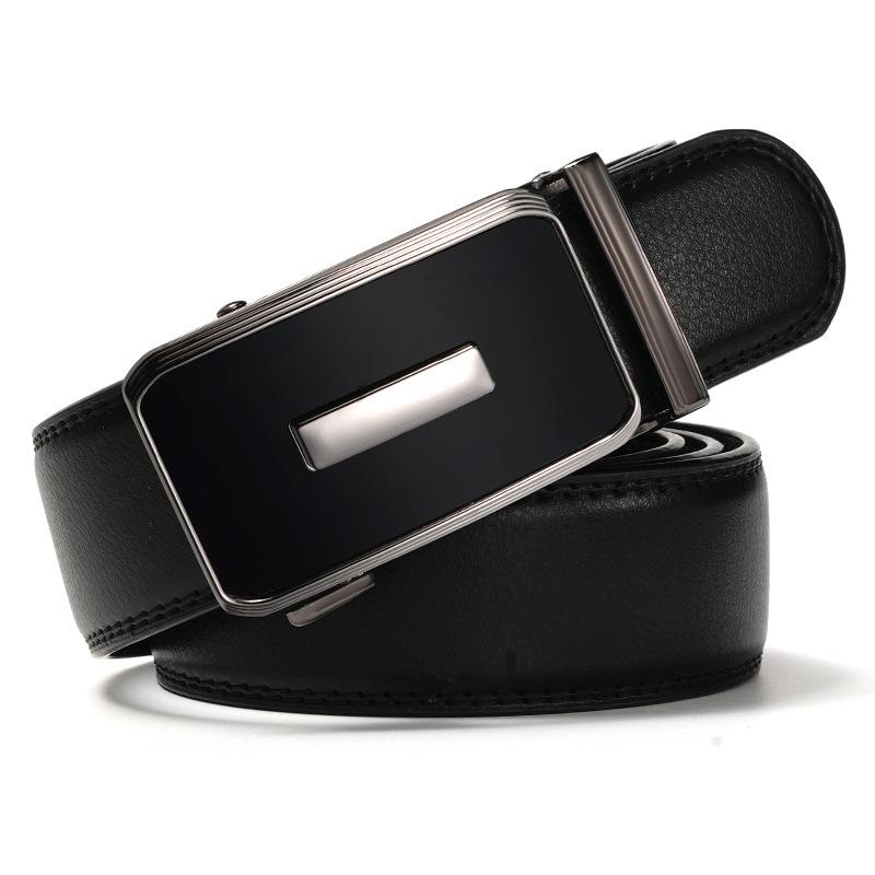 New Korean Style Men's Belt Trendy Alloy Automatic Buckle Leather Pants Belt Business Casual Young and Middle Aged Belt Men