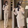 Women's Long Sleeve Professional Suit Set - Elegant Spring Workwear for Salon & Jewelry Store