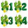 1set Happy Birthday Dinosaur Number Star Foil Balloons with Jurassic Theme Latex Balloon Children's Birthday Party Decorations