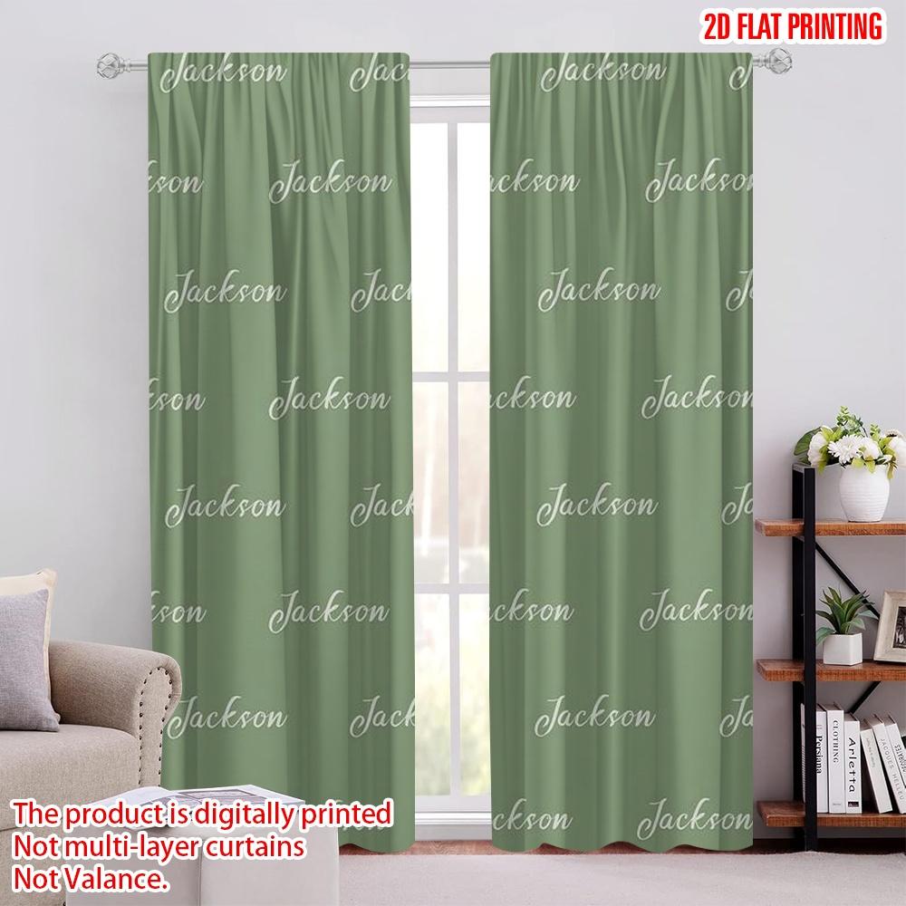 2pcs,2D Plane Printing Curtains Jackson Tapestry Polyester (without Rod) Decorations For Home for Room, Kitchen, Study, Bedroom,
