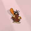 Cartoon Character Eyecatching Pin Brooch In Alloy With Cute And Angry Tree Style Stump