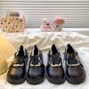 College Style Platform Women's Spring New Cross Love Buckle Single Shoes Student Round Head Small Leather Shoes