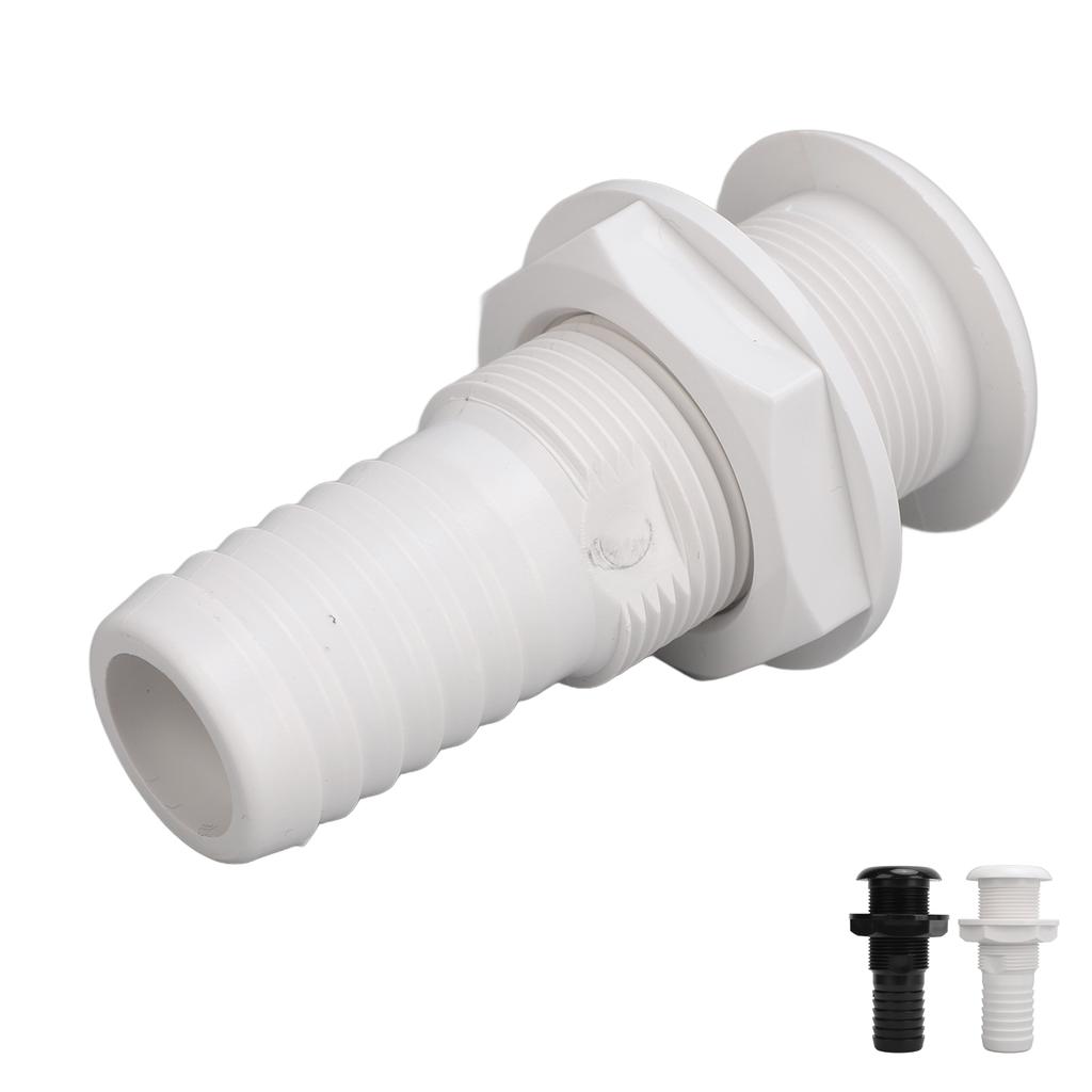 Boat Through Hull Connector 29mm Outlet Smooth Drainage Straight Drain Outlet Fittings Boat Plumbing