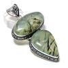 Natural Prehnite Gemstone 925 Sterling Silver Jewelry Pendant 2.96" D0C21