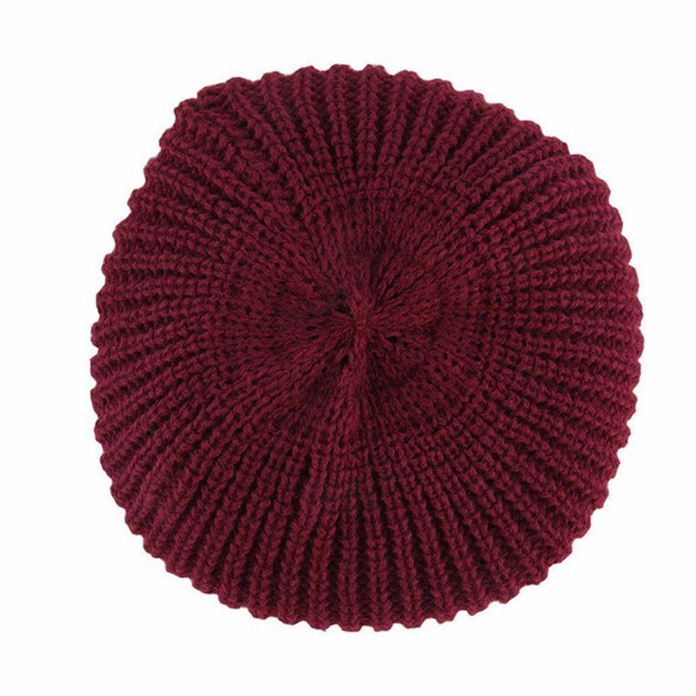 Winter Stretch Soft Ski Cap Warm Beanie Hat Knitted Caps Wool Knitted