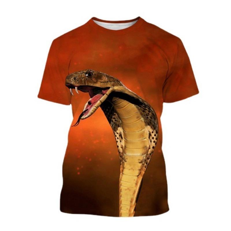 Cobra Series 3D Printed Men's Casual Short Sleeved T-shirt