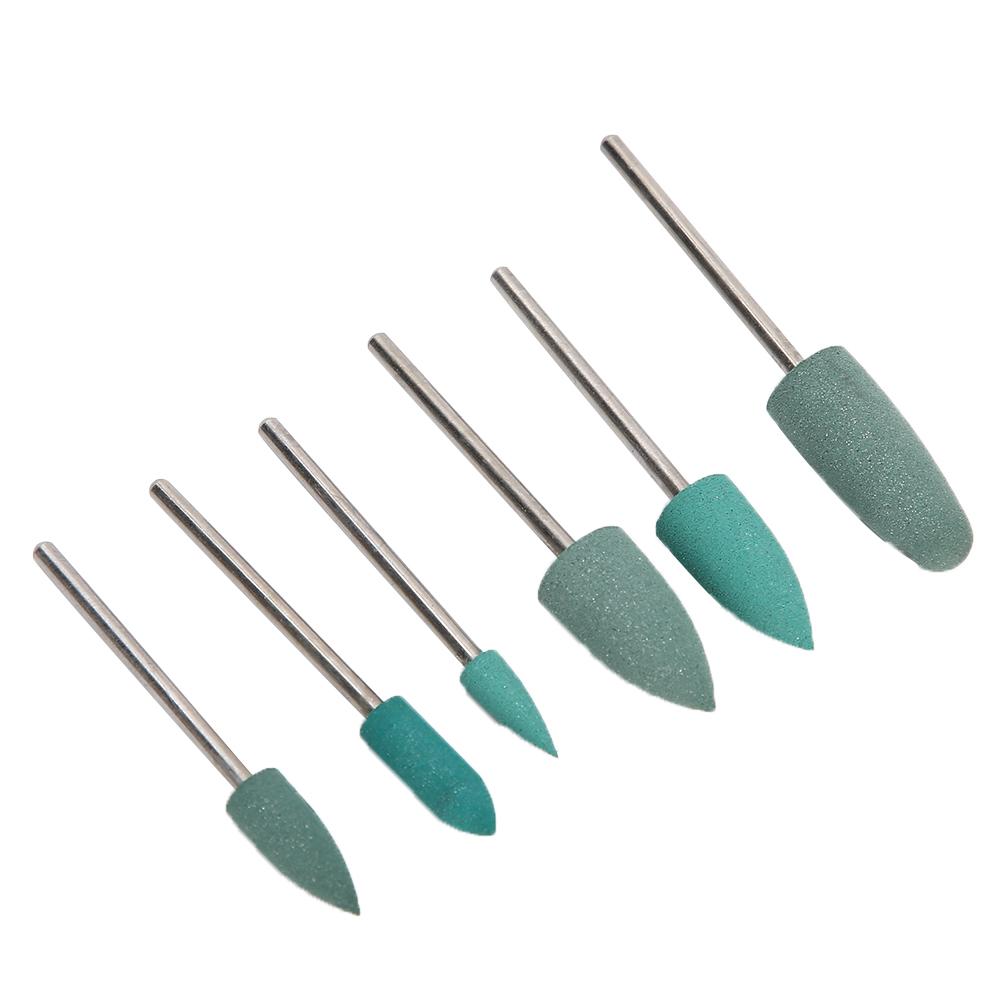 6pcs Nail Drill Bit Nail Art Drill Manicure Grinding Head Nail Polishing Bits Accessory