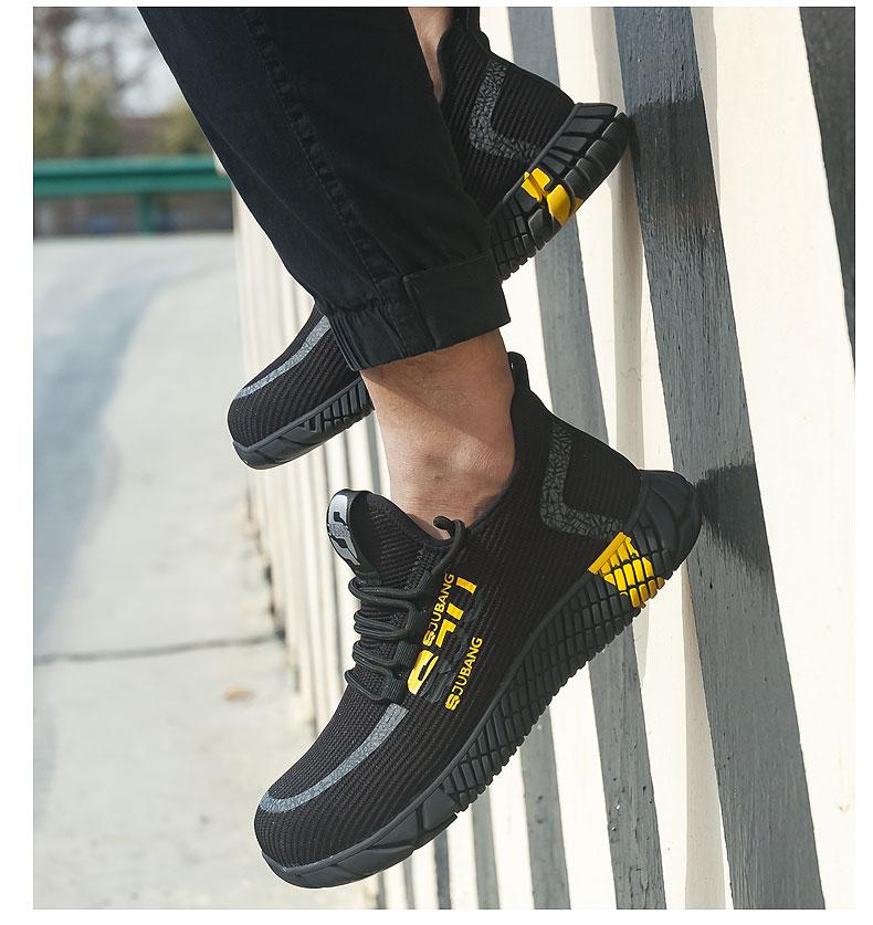 Breathable Fashion Anti Smash Anti-Slippery and Wear-Resistant Steel Toe Work Industrial Safety Shoes for Mens