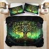 3pcs Green Tree of Life 3D Print Bedding Set Comfortable Duvet Cover King Queen Twin Single Size Bithday Gift Bedroom Decoration