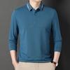 Long-sleeved T-shirt Autumn New Style for Young and Middle-aged Men Dad Business Polo Shirt Lapel T-shirt Casual Men's Clothing