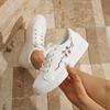 Fashion Embroidery Spring Autumn Fashion Woman Tennis Footwear New 2025 Flat Bottom White Flower Lace-Up Casual Sneakers Zapatos Mujer
