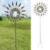 Metal Windmill Rustproof Corrosion Resistant Simple Installation Decorative 3D Kinetic Wind Spinner Colorful Pinwheel Garden Ornament