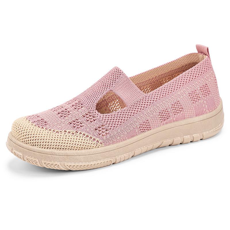 Shoes Women's Shoes Versatile Casual Shoes Breathable Fly-woven Shoes One-pedal Lazy Shoes Soft Sole Comfortable Mother Shoes Women's Single Shoes