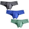 PHOLEEY Bikini Solid 3D Highly Convex Modal Underwear Men's Briefs, 3-Pack, T-Back, Color, Construction, (A3, XL)