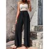 Women's Fashion Summer Spring Casual Solid Color Print Middle Waistline Trousers Pants & Capris