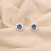Rare London Blue Topaz 925 Sterling Silver Jewelry Zircon Stud Earrings 0.41" CZE-8-7