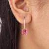 Pink Tourmaline Gemstone 925 Sterling Silver Jewelry Handcrafted Earrings 0.92" EE-174-6