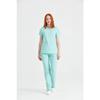 Mint Green Monochrome Lycra Fabric Surgical Suit V-neck Uniform