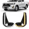For Toyota Hilux Revo 2020 2021 Led DRL Fog Lamp Daytime Running Light Day Bumper Driving Waterproof Turn Signal Wires Switch