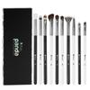 Eye Brushes Set, Vegan Makeup Brushes with Concealer Powder Eyeshadow Blending Eyeliner Spoolie Brush, Synthetic Hair Black Cosmetic Brush