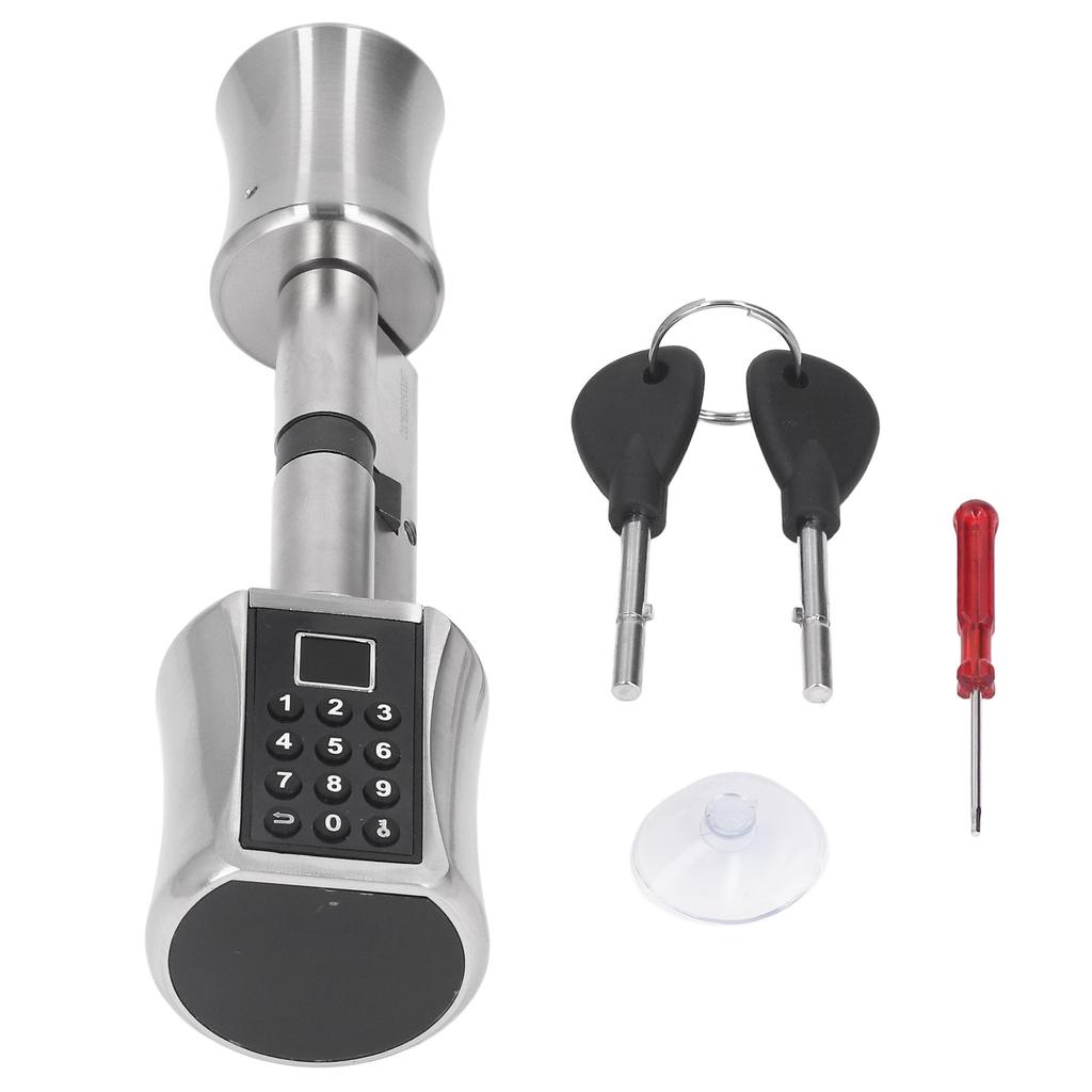Smart Cylinder Lock Fingerprint Password Door Lock for 40 To 100mm Door Thickness Home Office