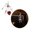 Elegant Heart Bowknot Love Charm Portable Keychain Charm Sturdy Pendant Decoration for Handbags for Daily Use