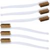 6pcs Printer Cleaning Steel Wire Brush Plastic Handle Rust Removal Wire Brush Accessory