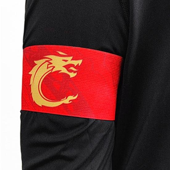 Sports Captain C Arm Unisex Elastic Fasten Tape Anti-slip Dragon Print Adjustable Band Team Training Outdoor Football Player Soccer Captain Armband
