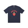 Fruity Letter Print Crew Neck Short Sleeve T-Shirt Unisex Tops Navy P22TS037