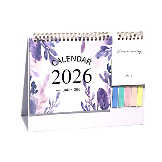 2026 Desk Calendar Small Standing Flip Desktop Calendar Jan. 2026 - Dec. 2026 12 Months Calender with Sticky Note And Memo Pages for Home School