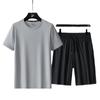 Men's Set Casual Fashion Handsome T-shirt Men's Casual Shorts Loose Sport Two Piece Set Short Sleeve