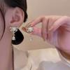 Rhinestone Heart Pearl Love Earrings Gold Female Light Luxury Niche Exquisite Retro Drop Earrings for Women