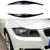 For BMW 3 Series E90 E91 2pcs ABS Gloss Black Headlight Eyebrows Eyelid 2005 2006 2007 2008 2009 2010 2011 Sedan /