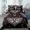 Black Death Moth Bedding Set Gothic Skull Duvet Cover Set Butterfly Bedclothes 2/3pcs Moon Stars Luxury Home Textiles